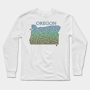 State of Oregon Colorful Maze Long Sleeve T-Shirt